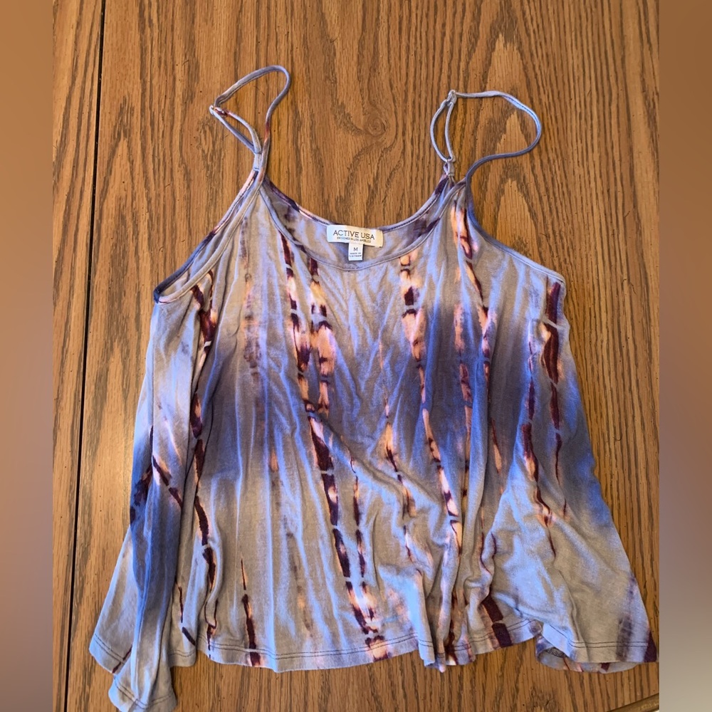 Tie dye crop top tank top Y2K festival top EDM concert country - Picture 1 of 5